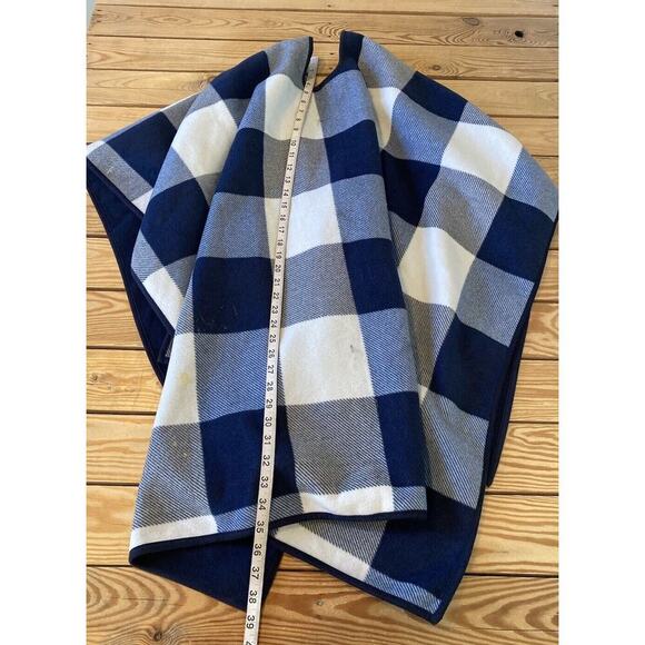 Woolrich Check Shawl Cardigan One Size Women’s Navy - Picture 5 of 7